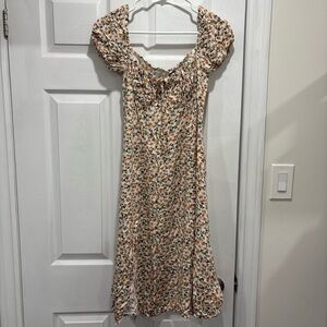 SHEIN Floral Midi Dress with Slit- Size Medium